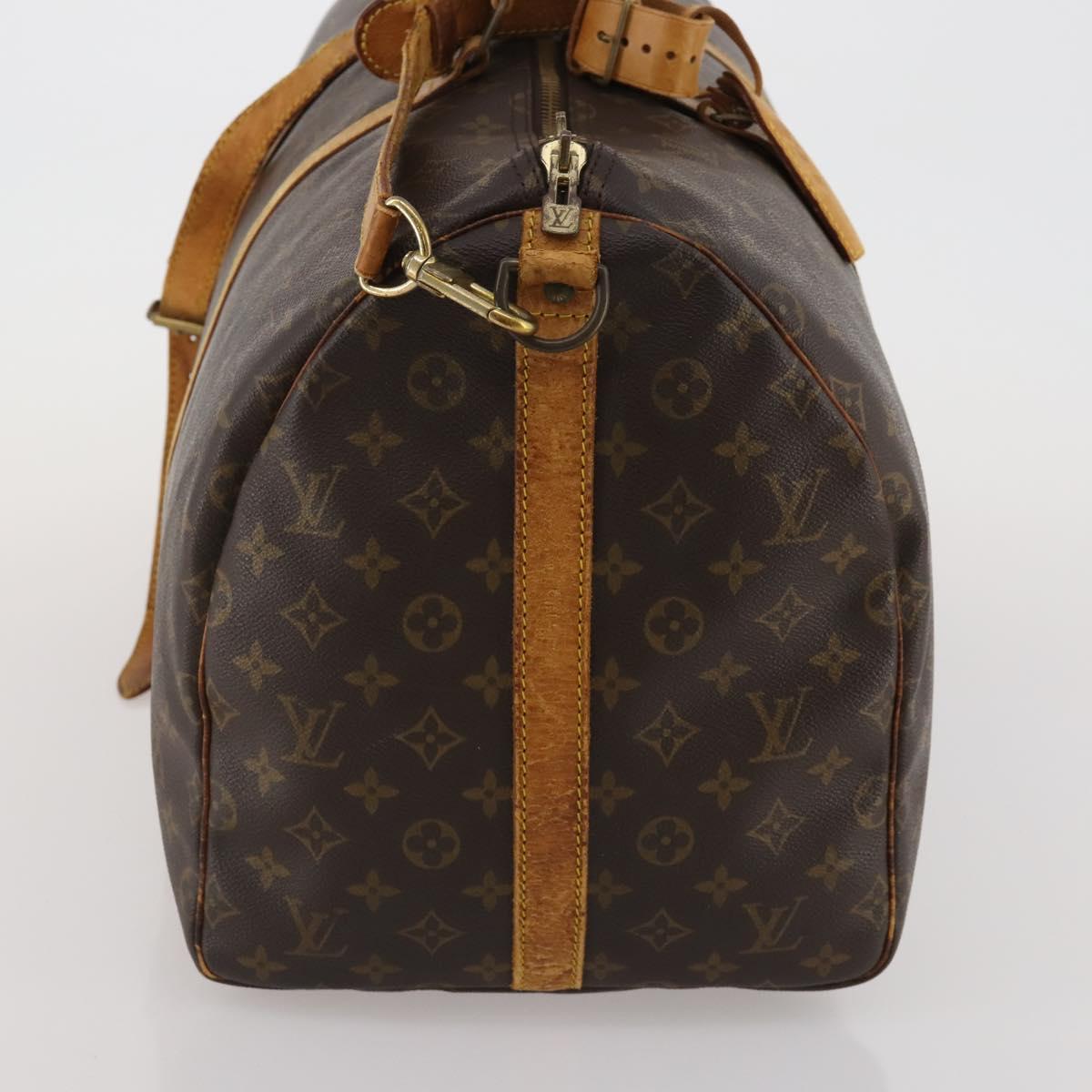 LOUIS VUITTON Monogram Keepall Bandouliere 55 Boston Bag M41414 LV Auth 185696