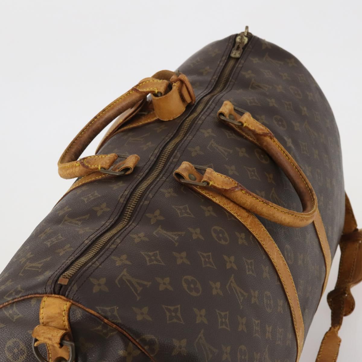 LOUIS VUITTON Monogram Keepall Bandouliere 55 Boston Bag M41414 LV Auth 185696
