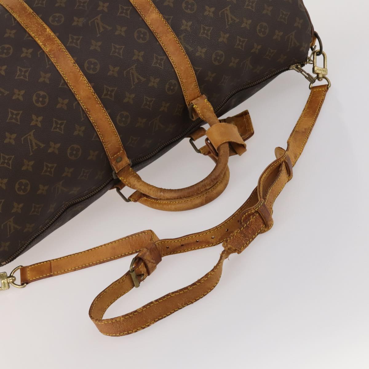 LOUIS VUITTON Monogram Keepall Bandouliere 55 Boston Bag M41414 LV Auth 185696