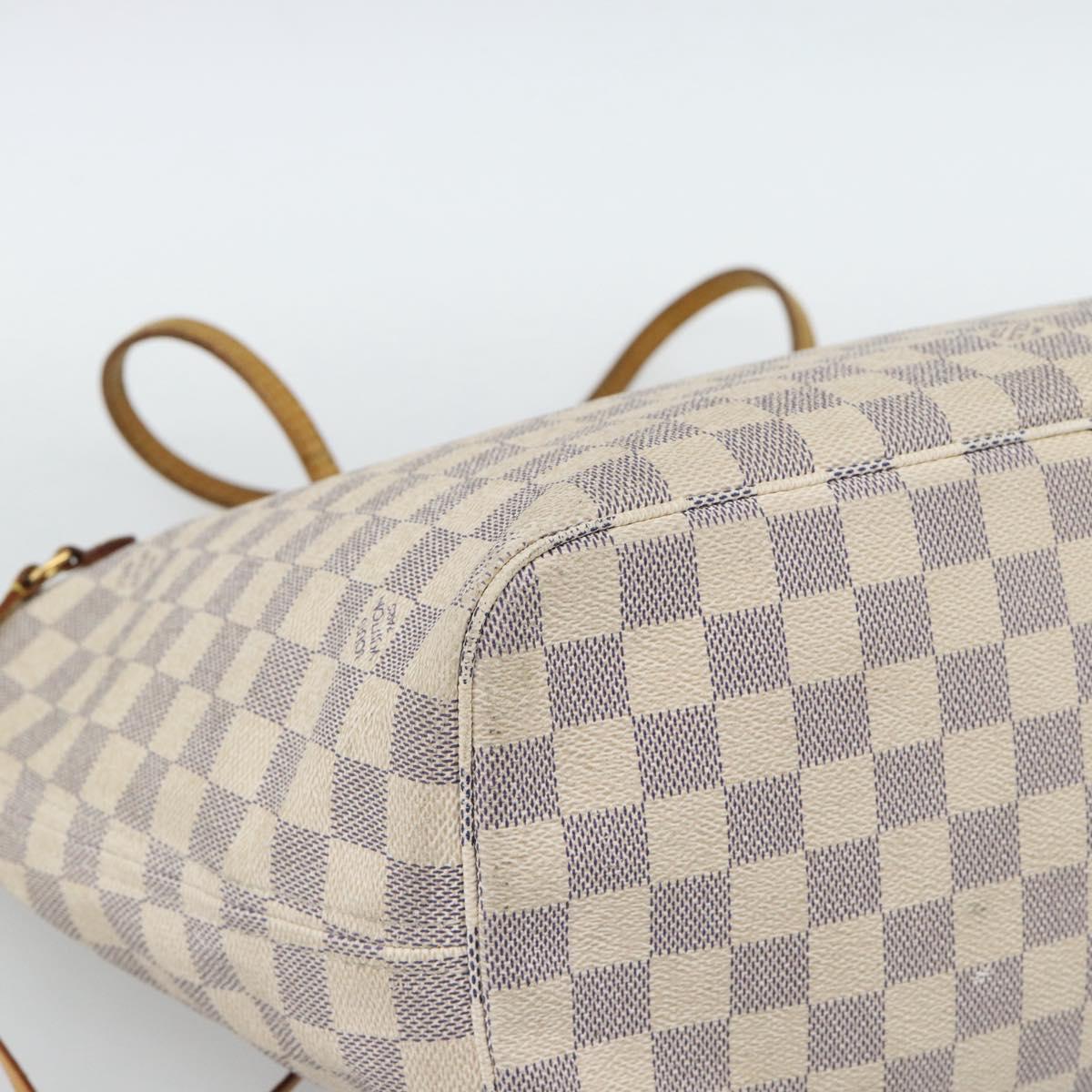 LOUIS VUITTON Damier Azur Neverfull MM Tote Bag N41605 LV Auth 185706A