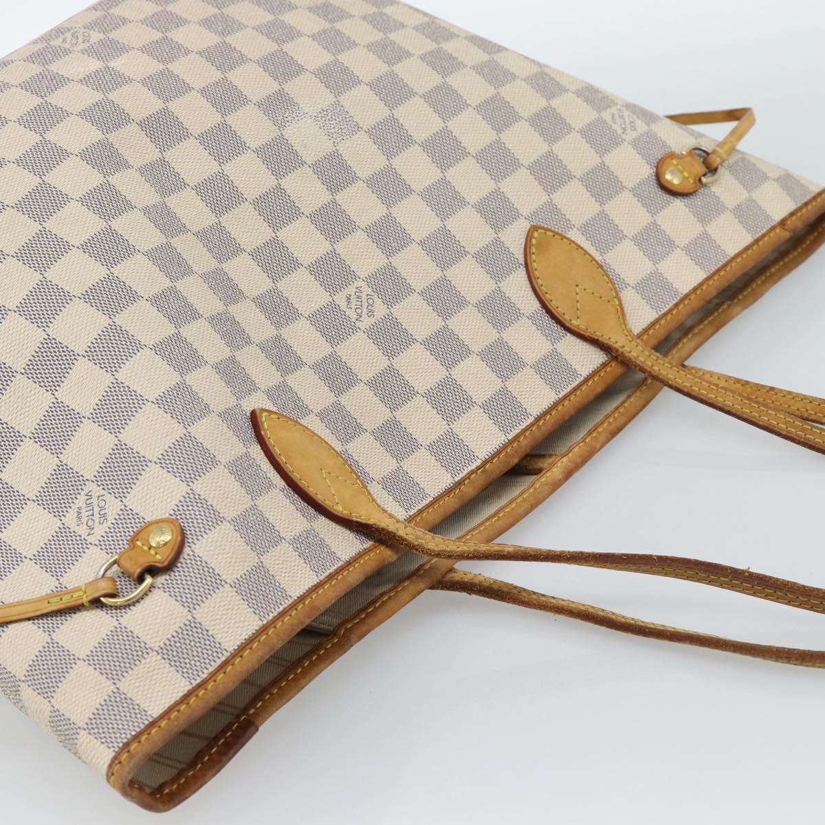 LOUIS VUITTON Damier Azur Neverfull MM Tote Bag N41605 LV Auth 185706A