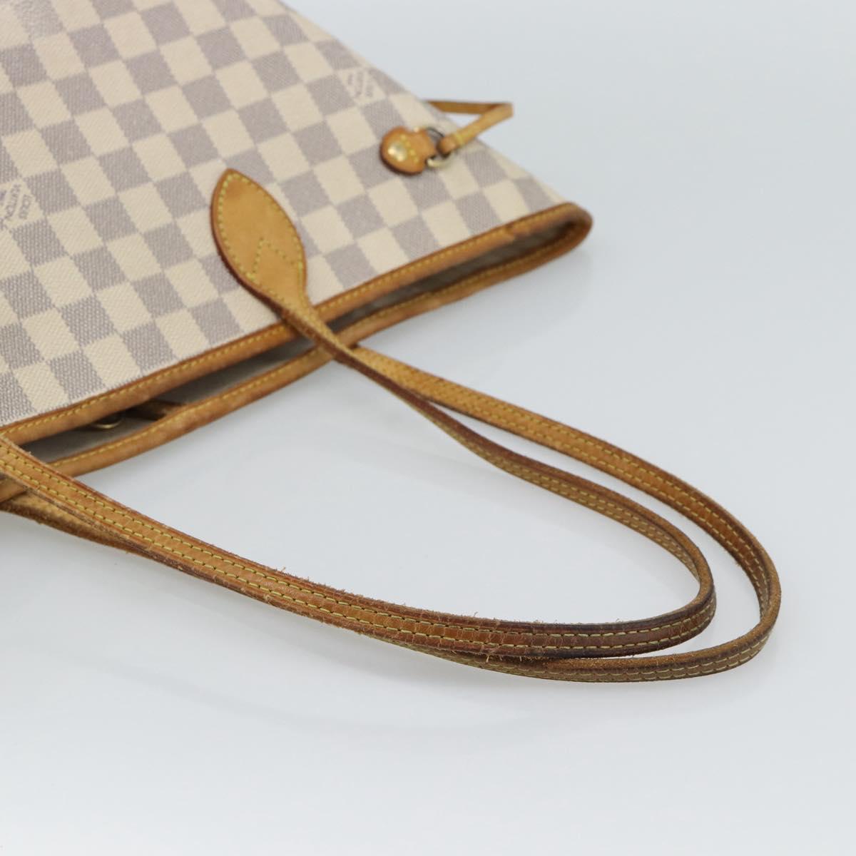 LOUIS VUITTON Damier Azur Neverfull MM Tote Bag N41605 LV Auth 185706A