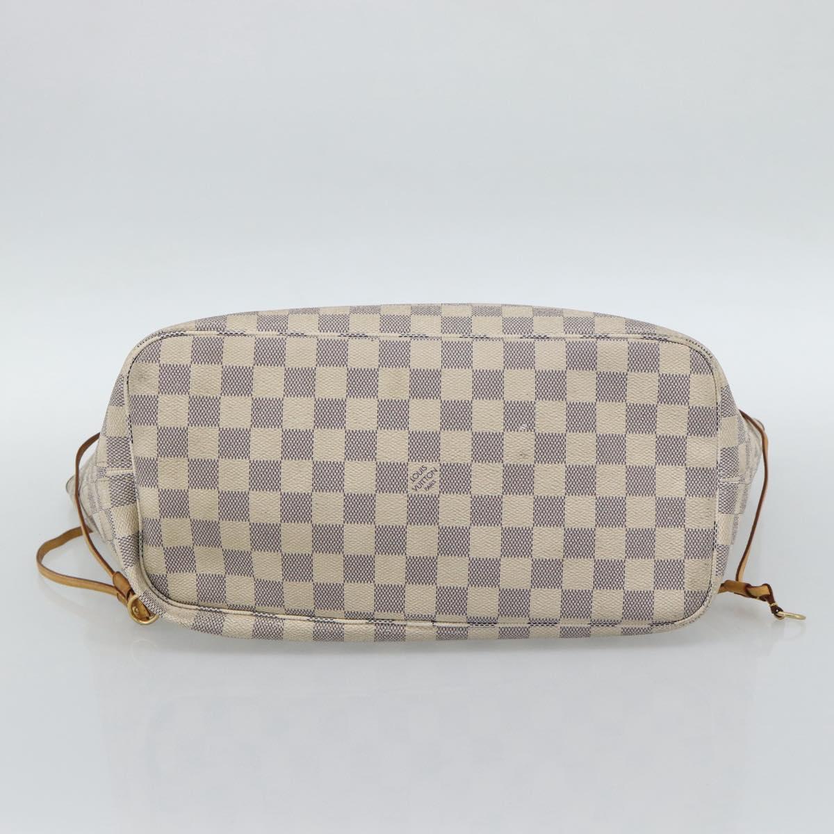 LOUIS VUITTON Damier Azur Neverfull MM Tote Bag N41605 LV Auth 185706A