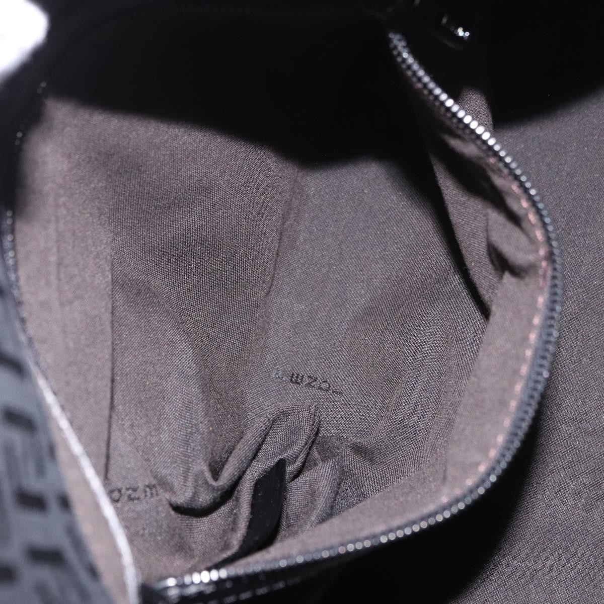FENDI Zucchino Canvas Mamma Baguette Shoulder Bag Black Auth 185724SAV