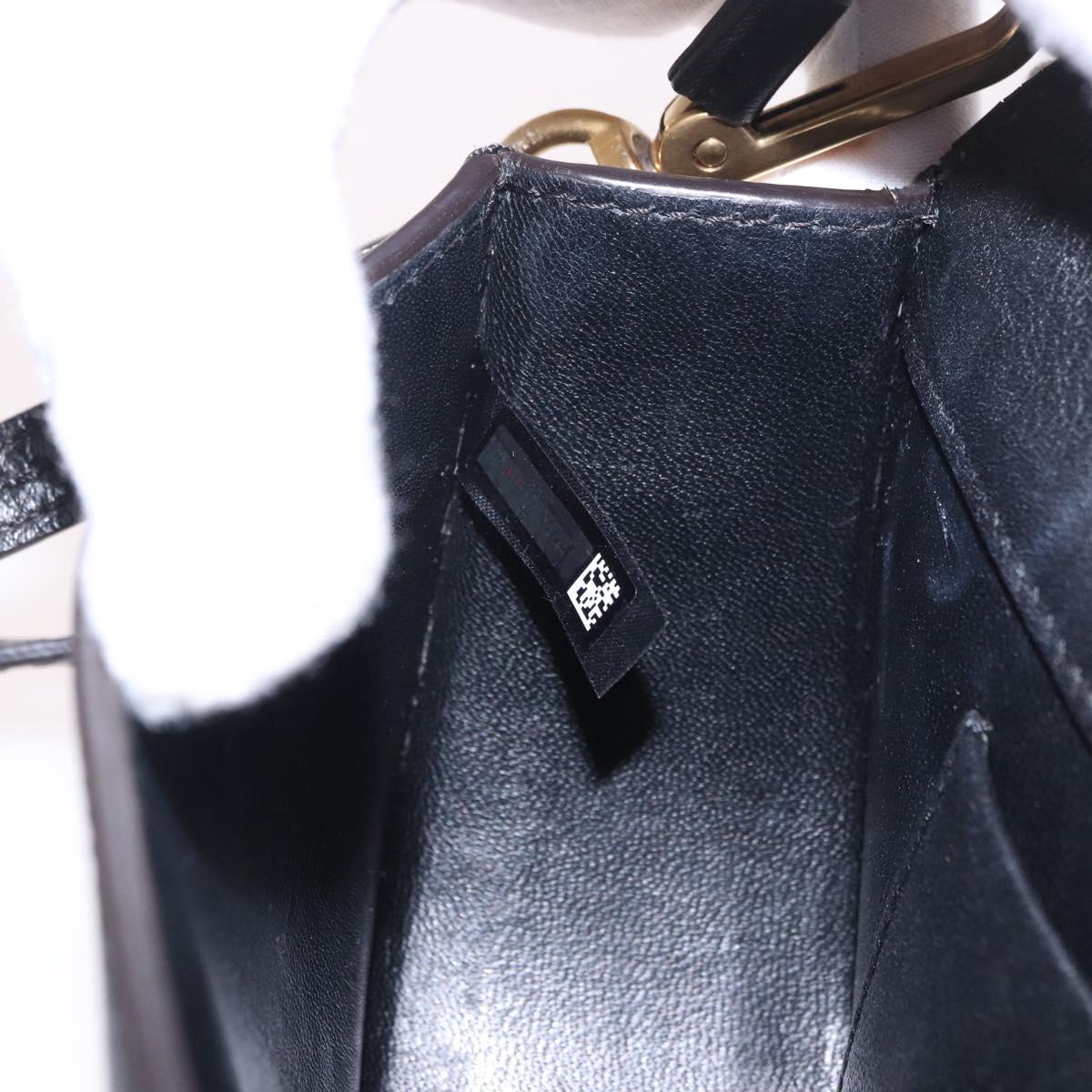 Chloe Nile Hand Bag Leather 2way Black Gold Auth 185727A