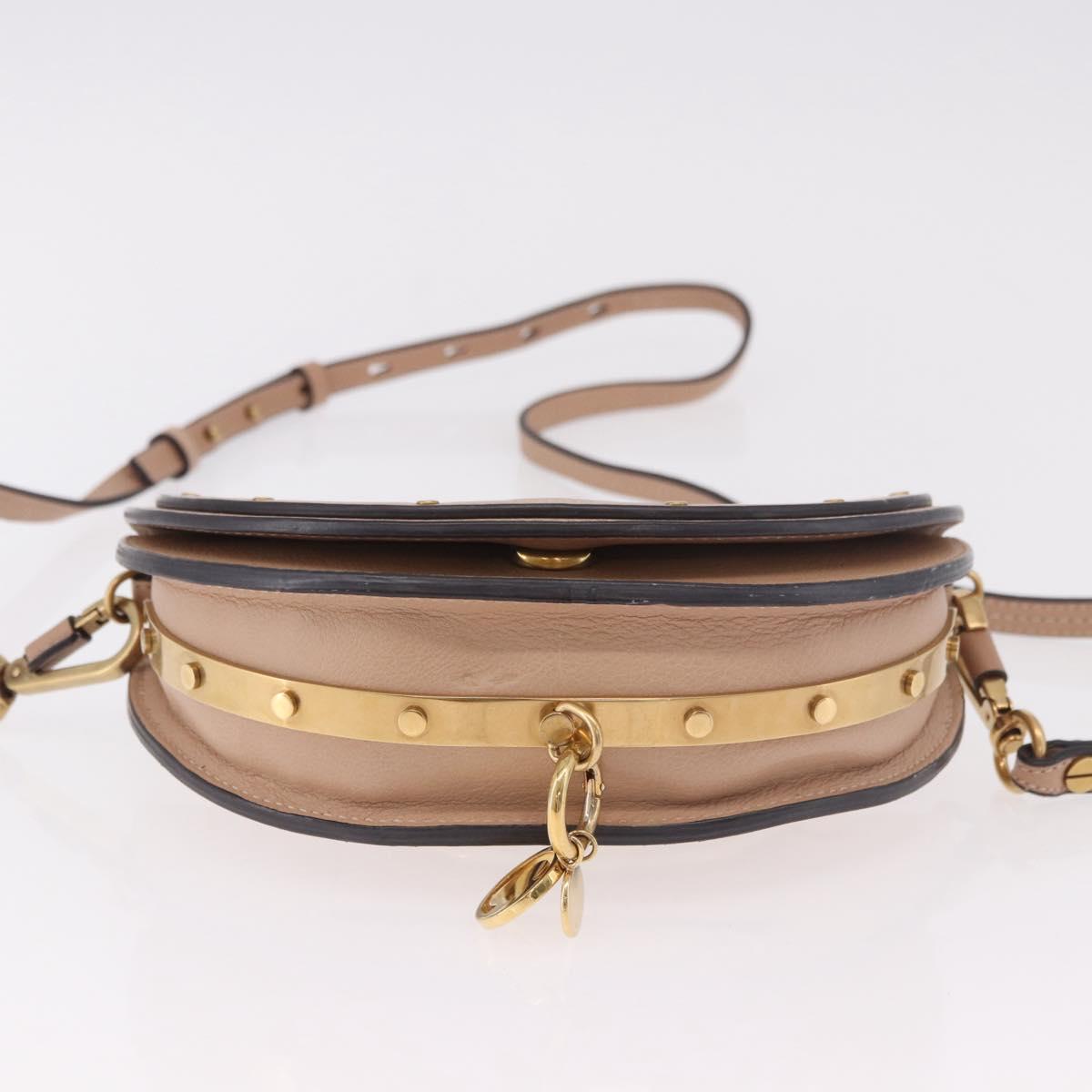 Chloe Nile Hand Bag Leather 2way Pink Gold Auth 185728A