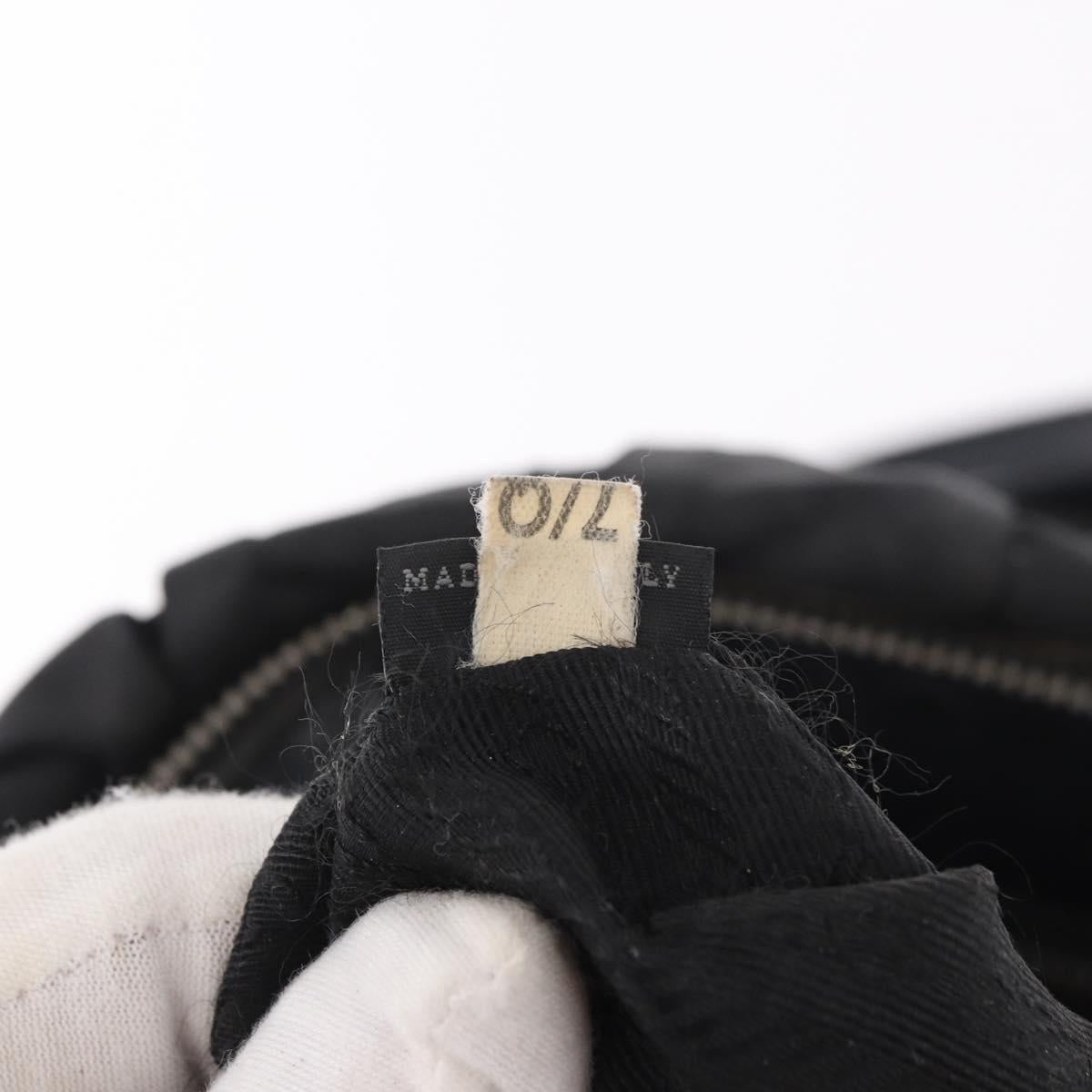 PRADA Hand Bag Nylon 2way Black Gold Auth 185729