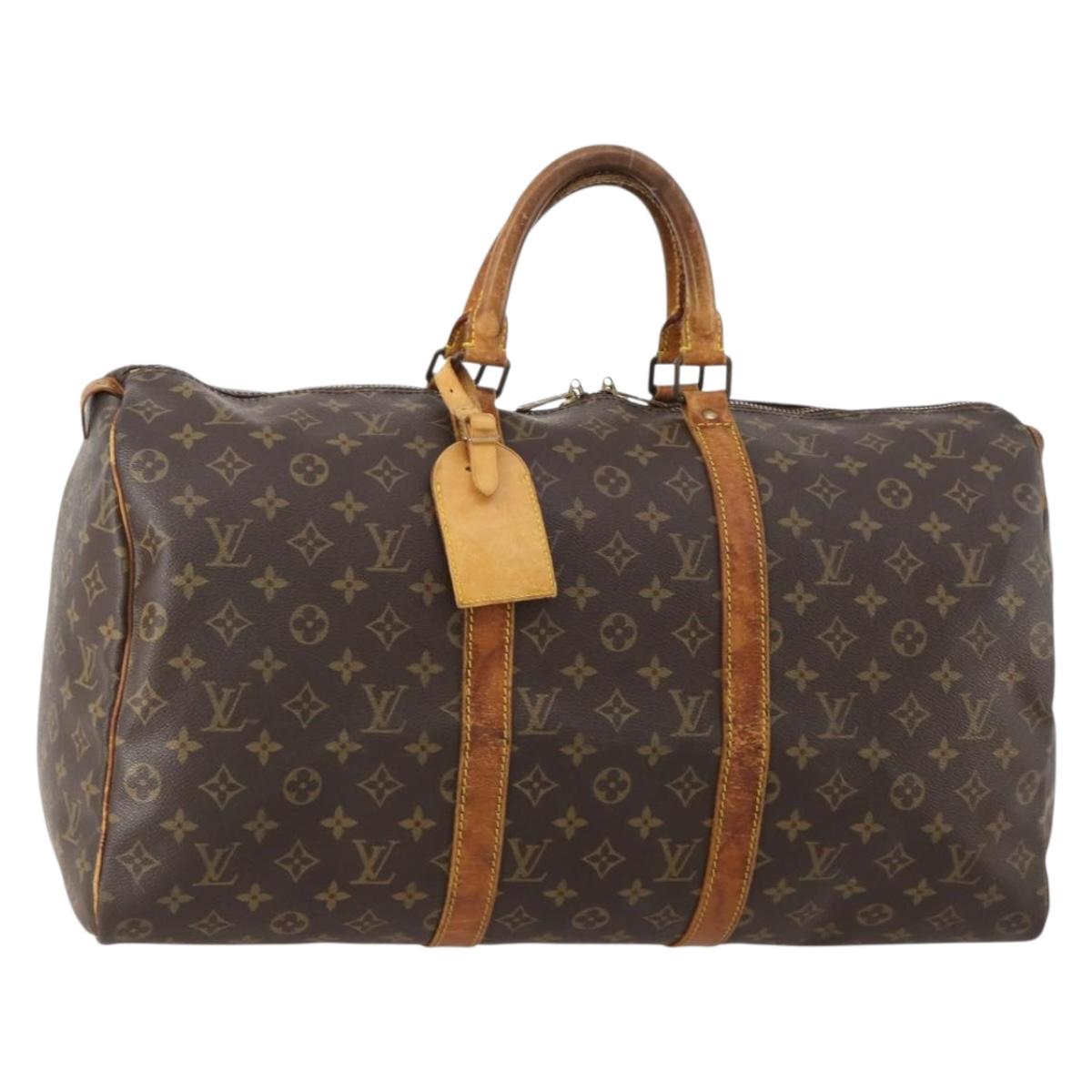 LOUIS VUITTON Monogram Keepall 50 Boston Bag M41426 LV Auth 185731