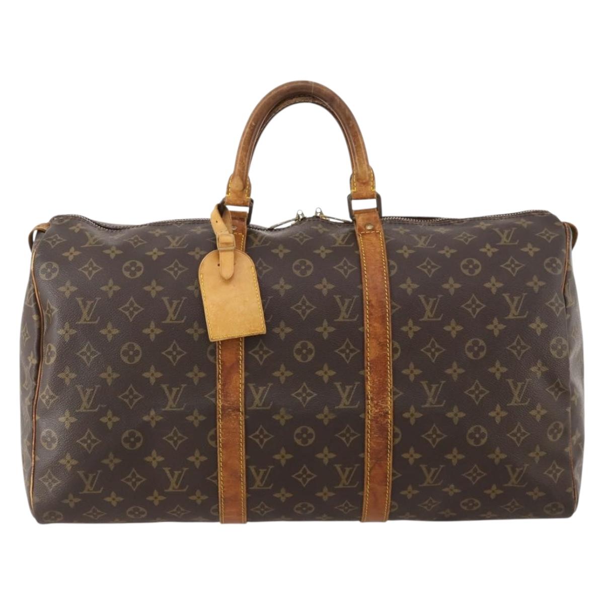 LOUIS VUITTON Monogram Keepall 50 Boston Bag M41426 LV Auth 185731