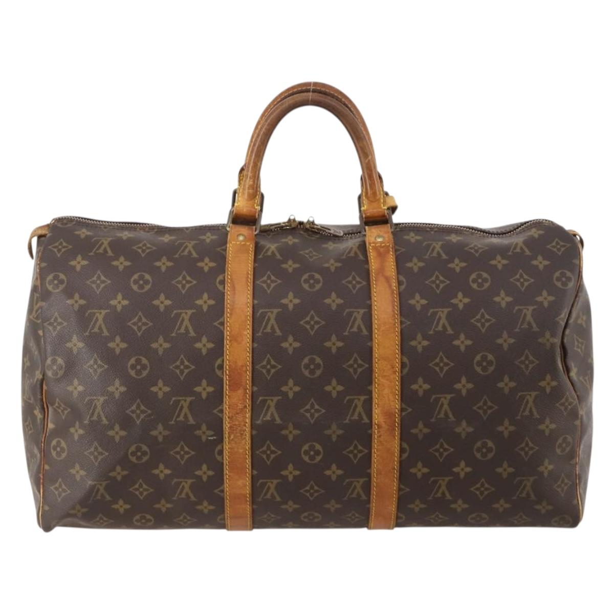 LOUIS VUITTON Monogram Keepall 50 Boston Bag M41426 LV Auth 185731