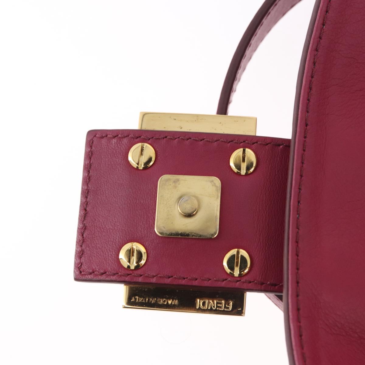 FENDI Mamma Baguette Shoulder Bag Leather Ivory Gold Auth 185734SAM