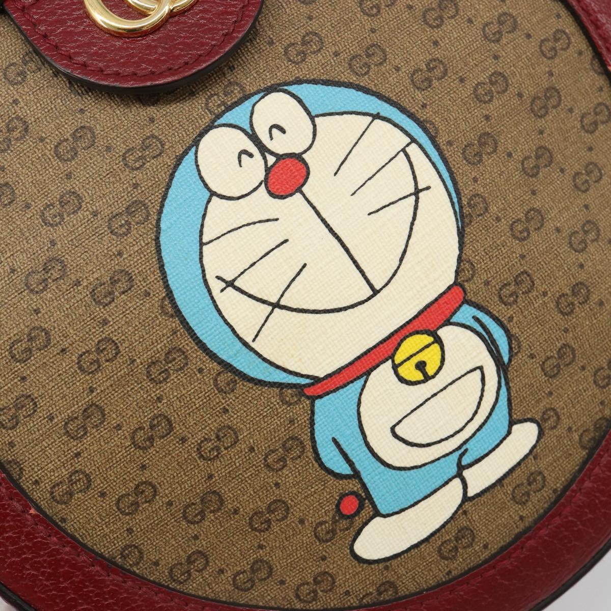 GUCCI Micro GG Supreme Doraemon Collaboration Bag PVC Beige 625216 Auth 185736M