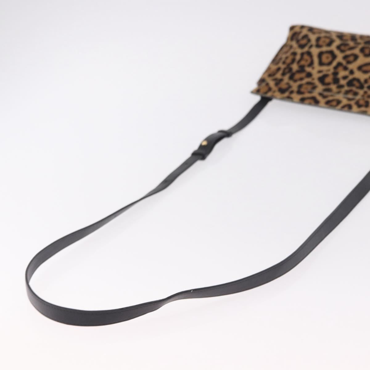 LOEWE Shoulder Bag Harako Leather Brown Gold Auth 185738A