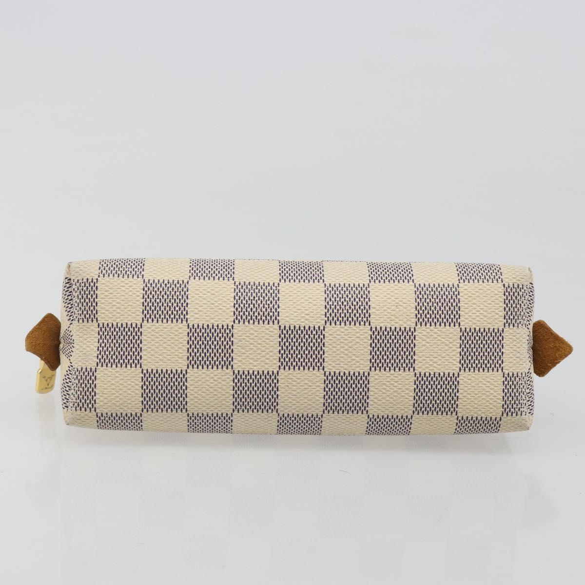LOUIS VUITTON Damier Azur Pochette Cosmetic PM Pouch N60024 LV Auth 185747