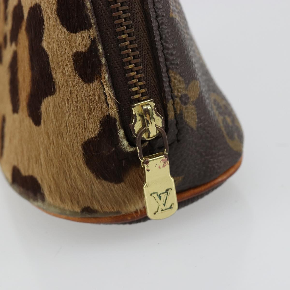 LOUIS VUITTON Monogram Leopard Azzedine Alaïa Alma Pouch M99032 LV Auth 185752A