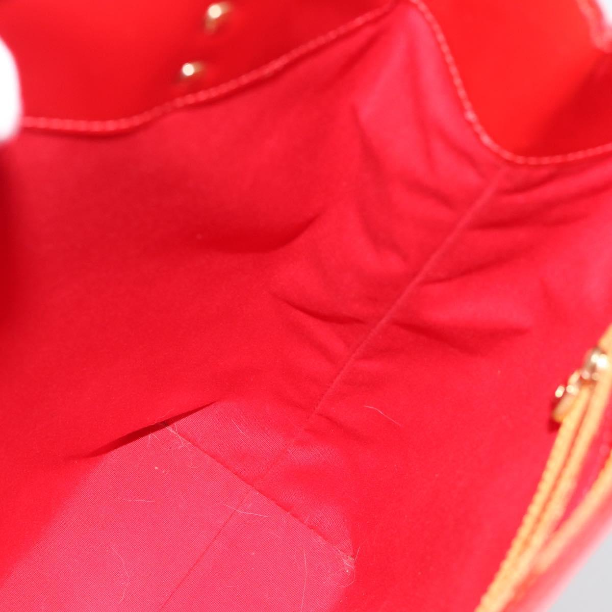 LOUIS VUITTON Monogram Vernis Reade MM Hand Bag Red Rouge M91086 LV Auth 185756