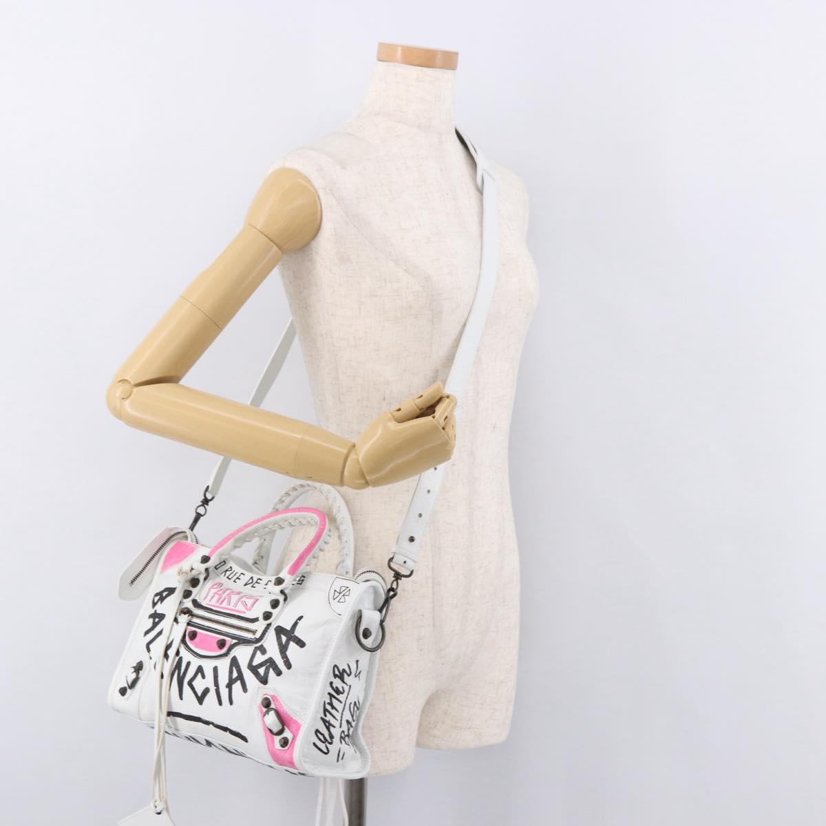 BALENCIAGA Classic Mini City Graphics Bag Leather 2way 431621 Auth 185758SAM