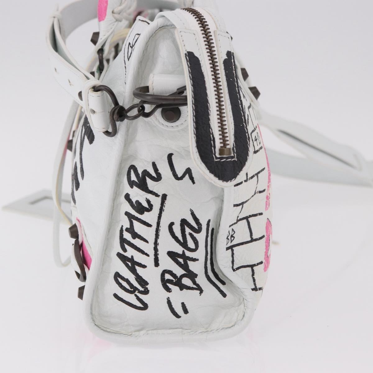 BALENCIAGA Classic Mini City Graphics Bag Leather 2way 431621 Auth 185758SAM