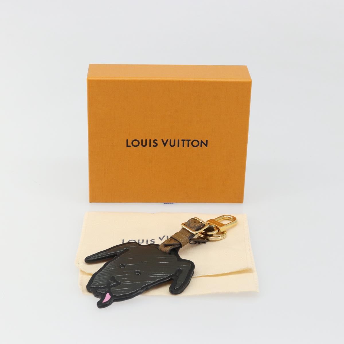 LOUIS VUITTON Catgram Porte Cles Porto Address Charm Black MP2281 Auth 185764M