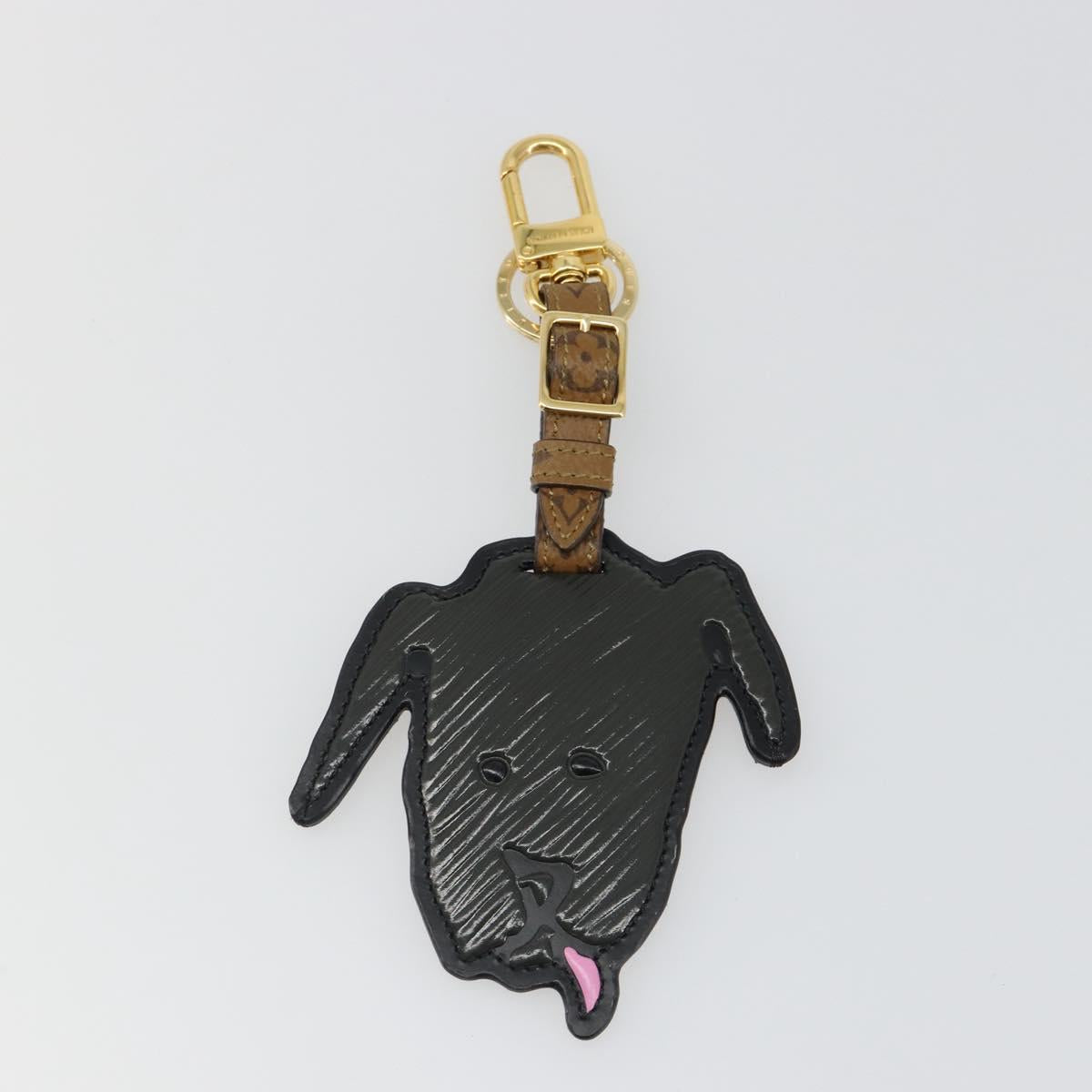 LOUIS VUITTON Catgram Porte Cles Porto Address Charm Black MP2281 Auth 185764M