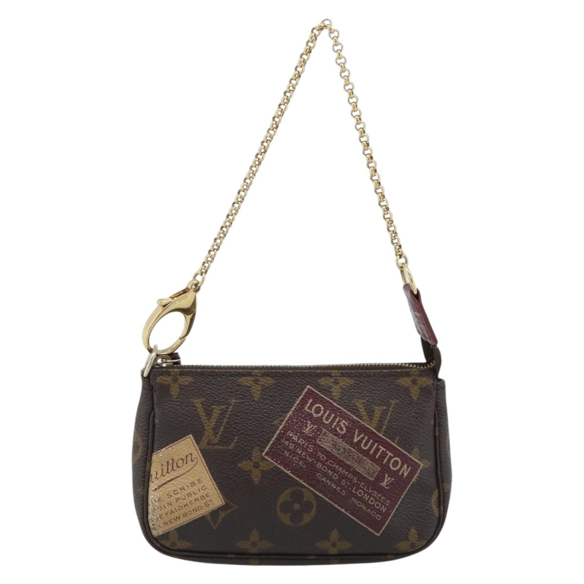 LOUIS VUITTON label Collection Mini Pochette Pouch M63798 LV Auth 185772A