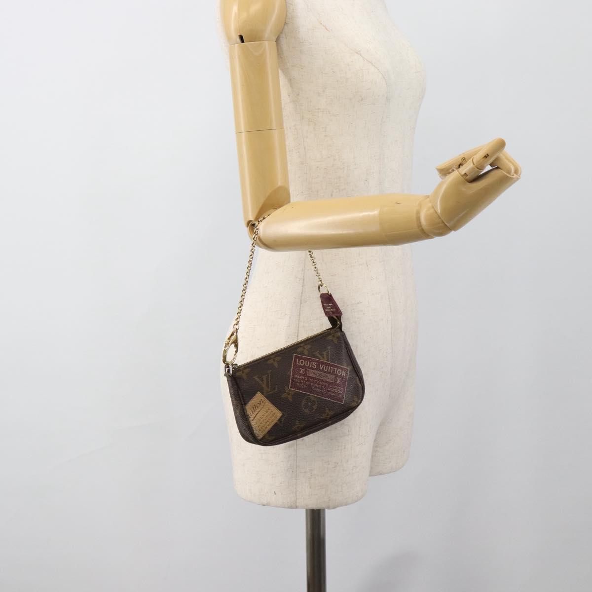 LOUIS VUITTON label Collection Mini Pochette Pouch M63798 LV Auth 185772A