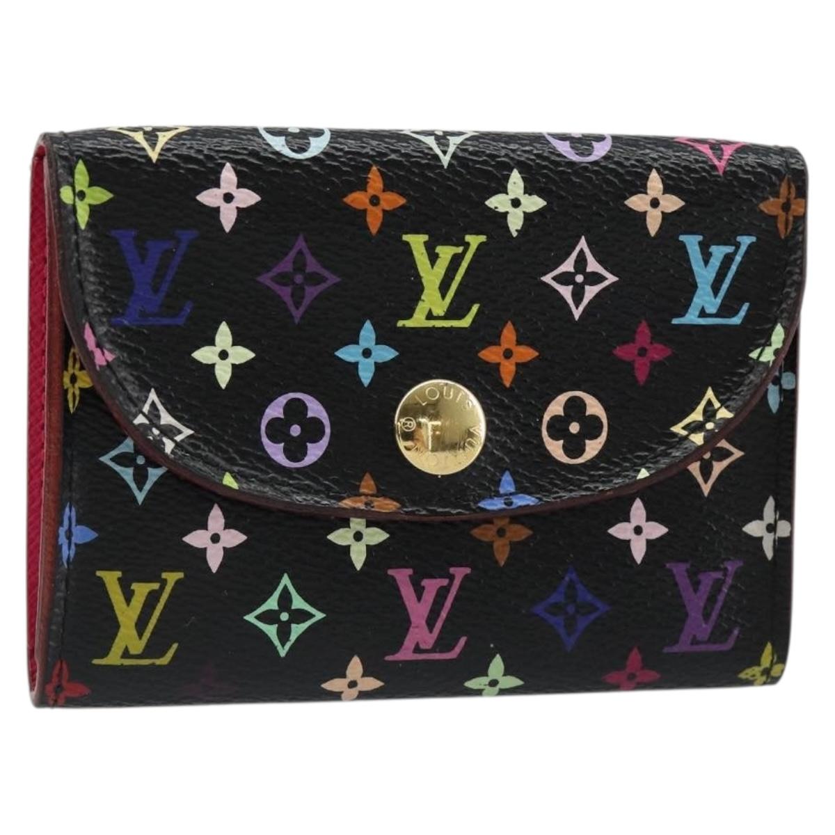 LOUIS VUITTON Multicolor Envelope Carte de Visite Case Black M66561 Auth 185774M