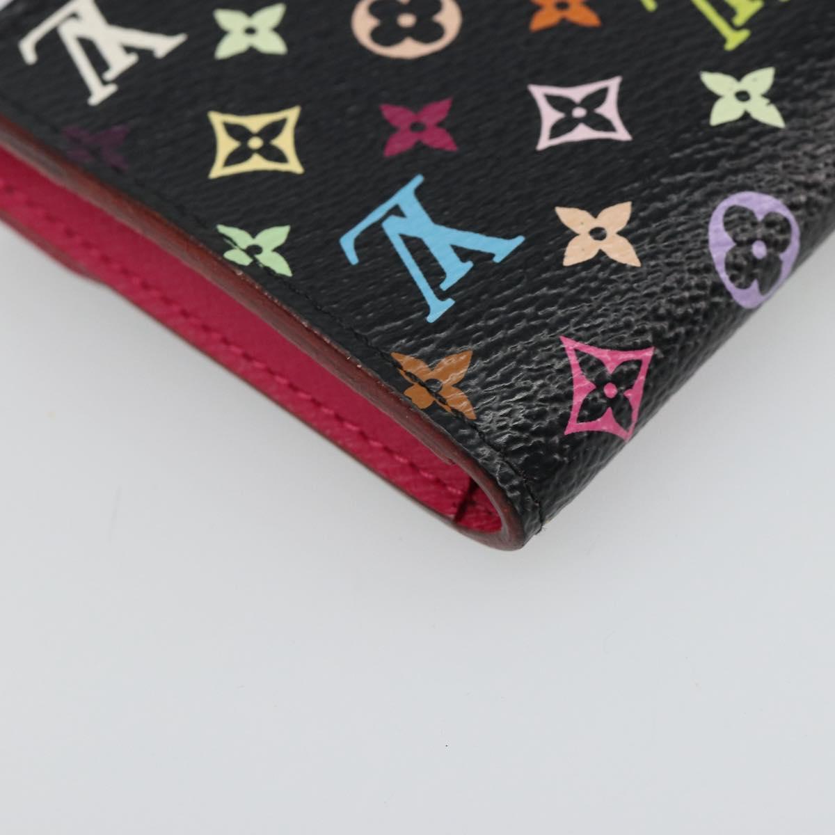 LOUIS VUITTON Multicolor Envelope Carte de Visite Case Black M66561 Auth 185774M