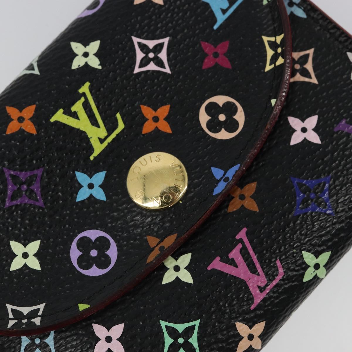 LOUIS VUITTON Multicolor Envelope Carte de Visite Case Black M66561 Auth 185774M