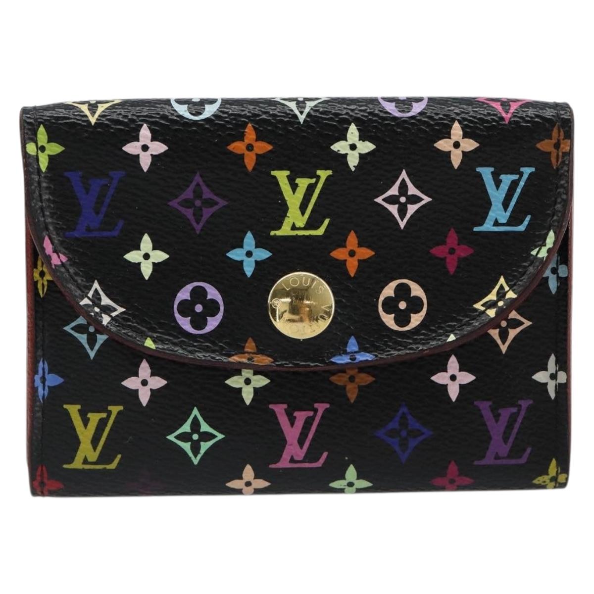 LOUIS VUITTON Multicolor Envelope Carte de Visite Case Black M66561 Auth 185774M