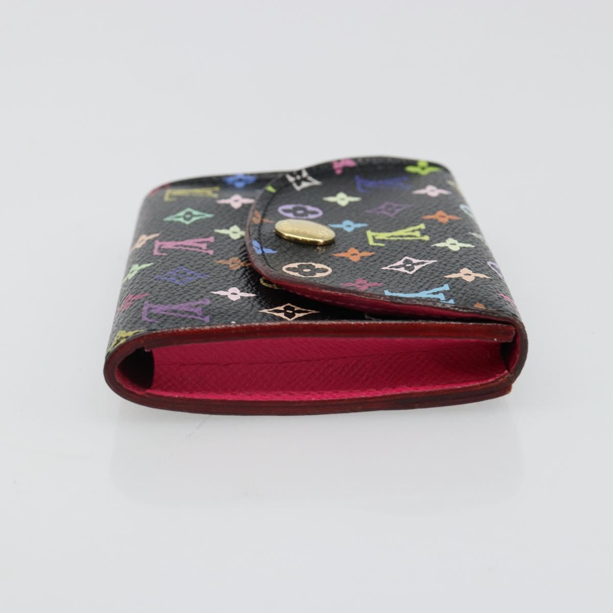 LOUIS VUITTON Multicolor Envelope Carte de Visite Case Black M66561 Auth 185774M