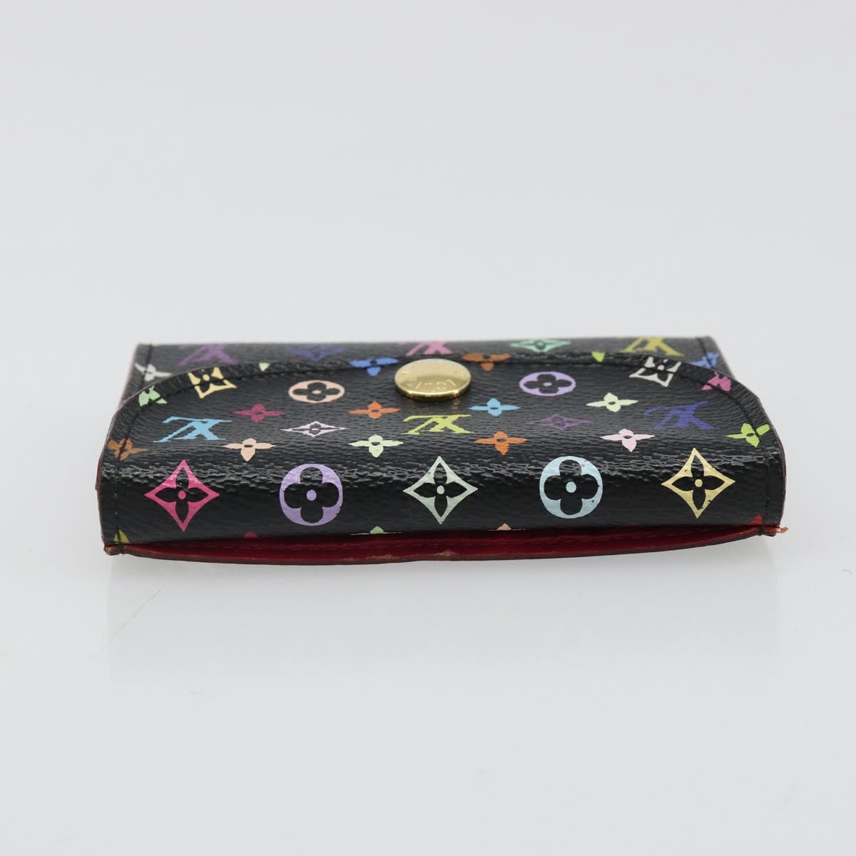 LOUIS VUITTON Multicolor Envelope Carte de Visite Case Black M66561 Auth 185774M