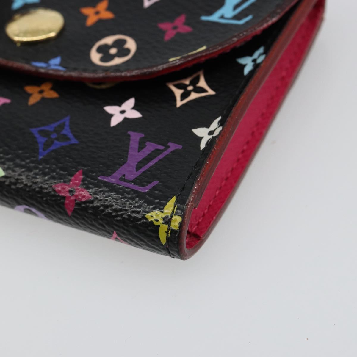 LOUIS VUITTON Multicolor Envelope Carte de Visite Case Black M66561 Auth 185774M