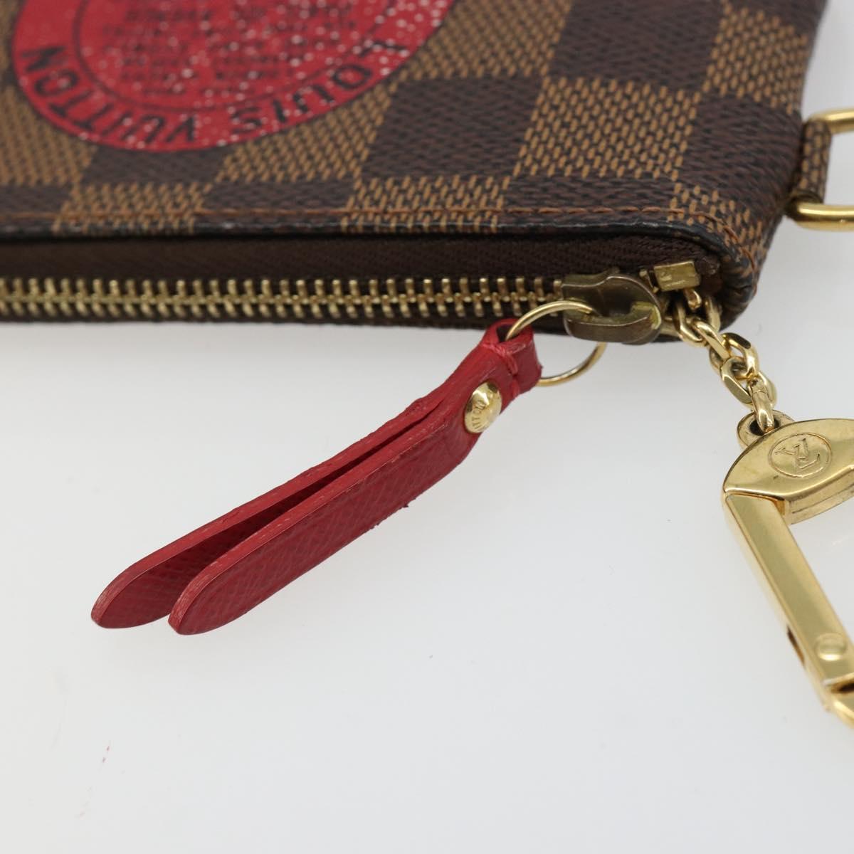LOUIS VUITTON Damier Ebene T & B Pochette Cle Compris Purse N61742 Auth 185776