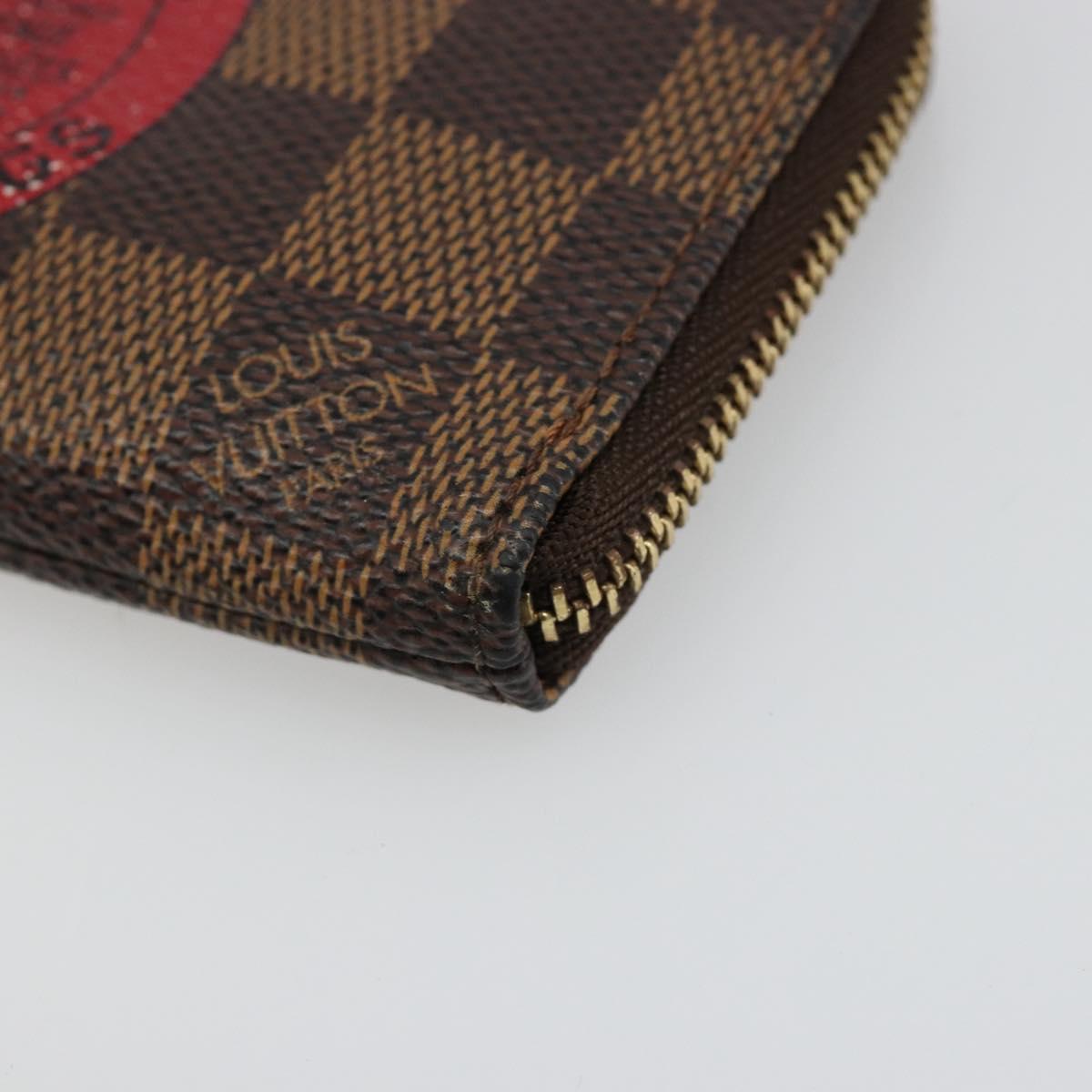 LOUIS VUITTON Damier Ebene T & B Pochette Cle Compris Purse N61742 Auth 185776