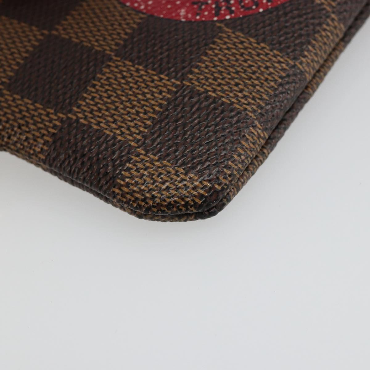 LOUIS VUITTON Damier Ebene T & B Pochette Cle Compris Purse N61742 Auth 185776