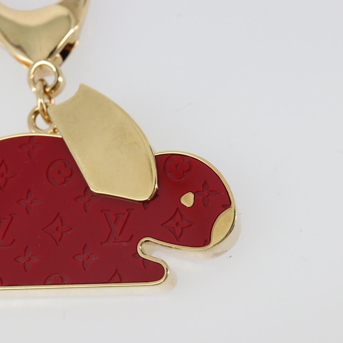 LOUIS VUITTON Bijoux Sac Animalia Lapin Charm metal Red M66129 LV Auth 185782M