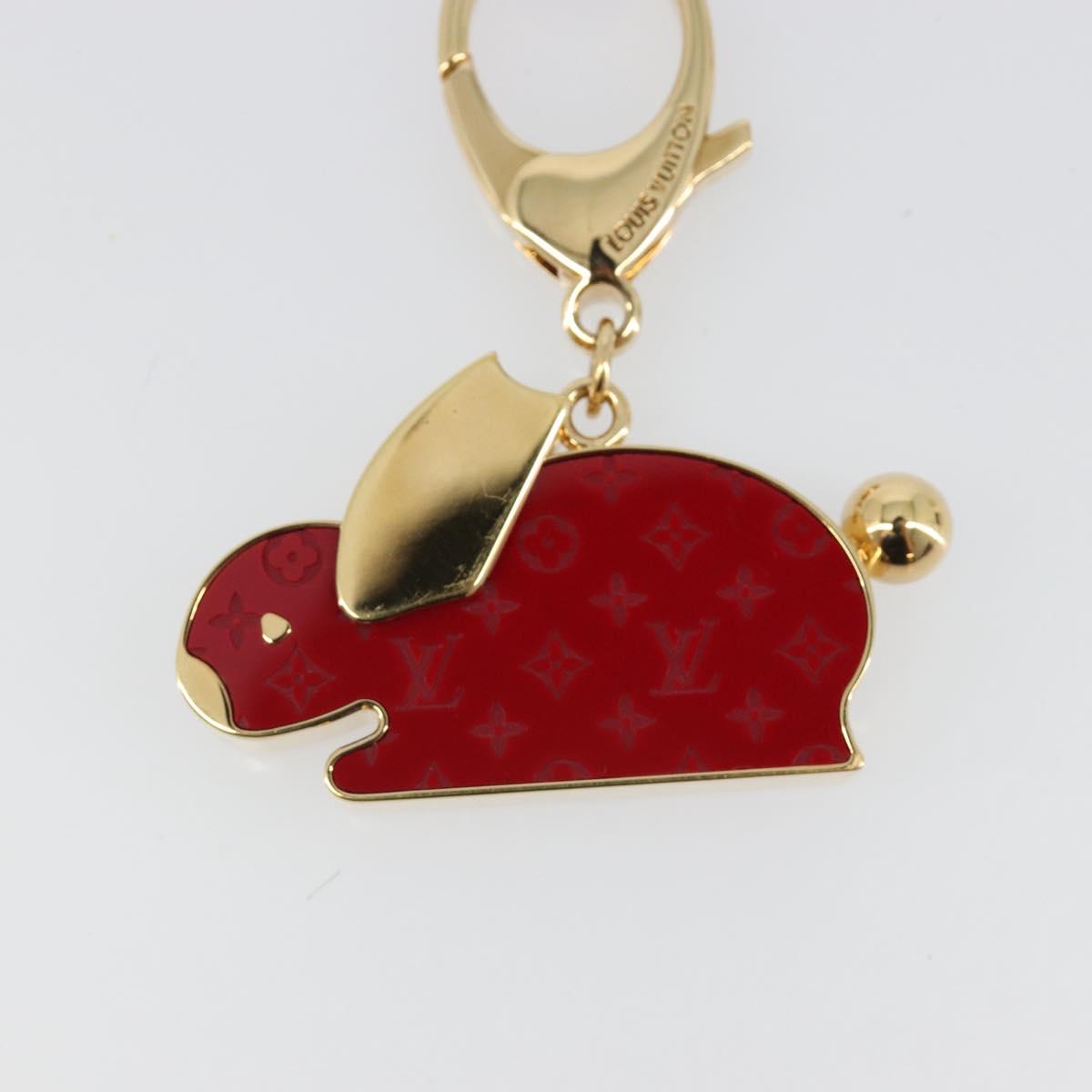 LOUIS VUITTON Bijoux Sac Animalia Lapin Charm metal Red M66129 LV Auth 185782M