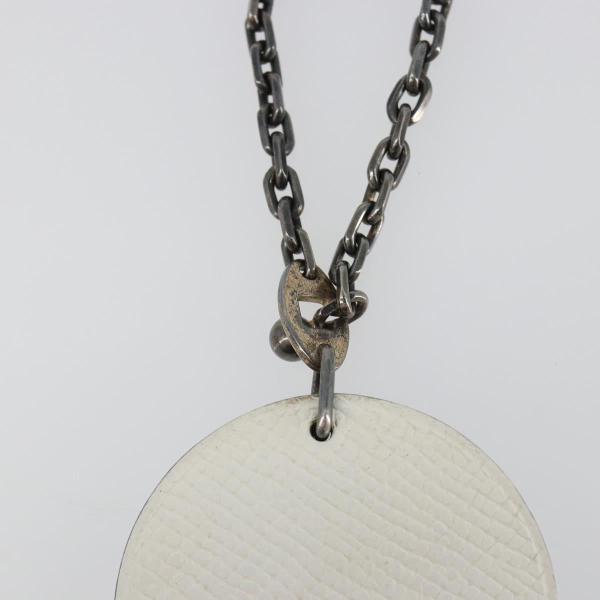 HERMES Penguin Charm Leather White Auth 185783M
