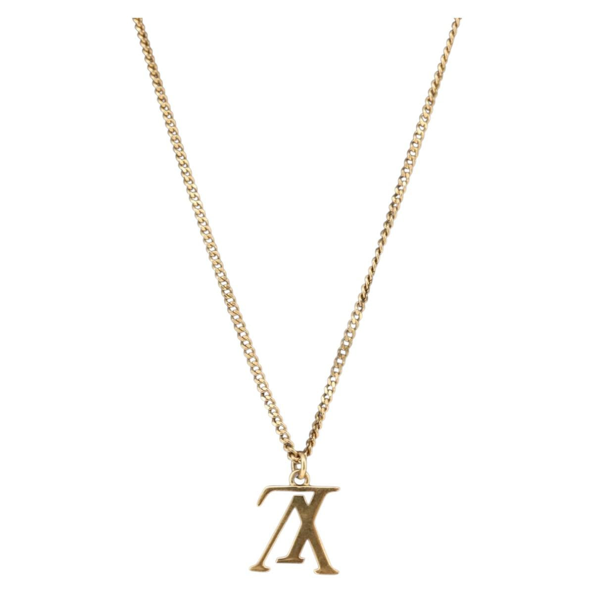 LOUIS VUITTON Collier LV Upside Down Necklace metal Gold M62682 LV Auth 185785M