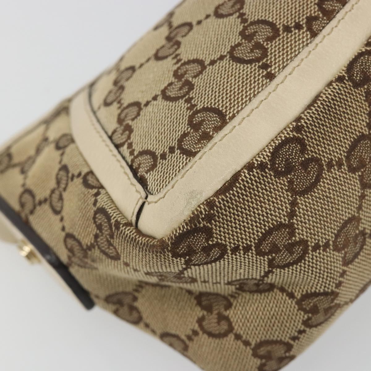 GUCCI GG Canvas Abbey Shoulder Bag Beige Gold 130939 Auth 185801A
