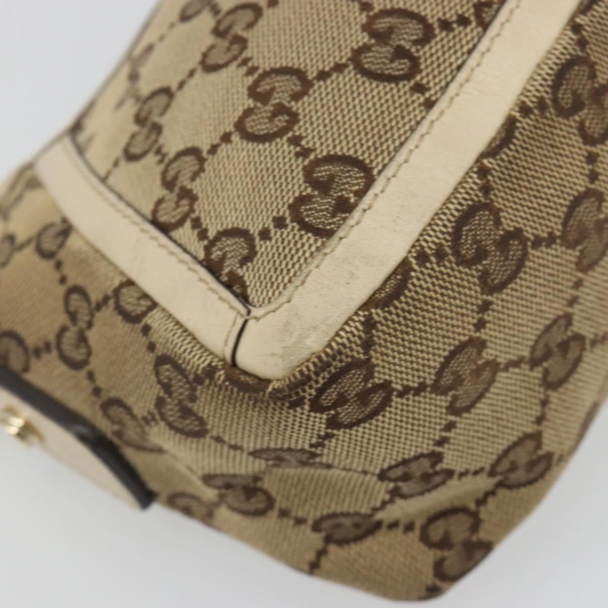 GUCCI GG Canvas Abbey Shoulder Bag Beige Gold 130939 Auth 185801A