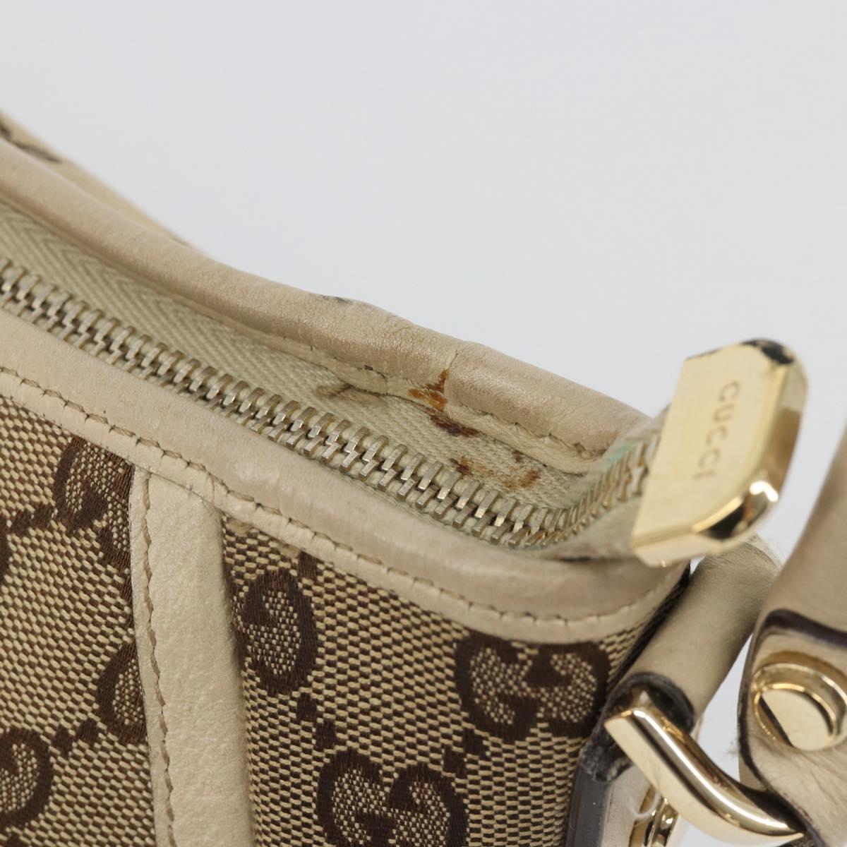 GUCCI GG Canvas Abbey Shoulder Bag Beige Gold 130939 Auth 185801A