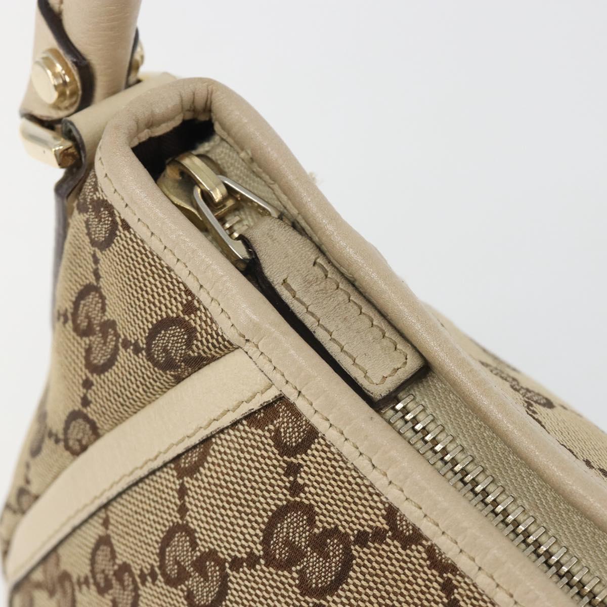 GUCCI GG Canvas Abbey Shoulder Bag Beige Gold 130939 Auth 185801A