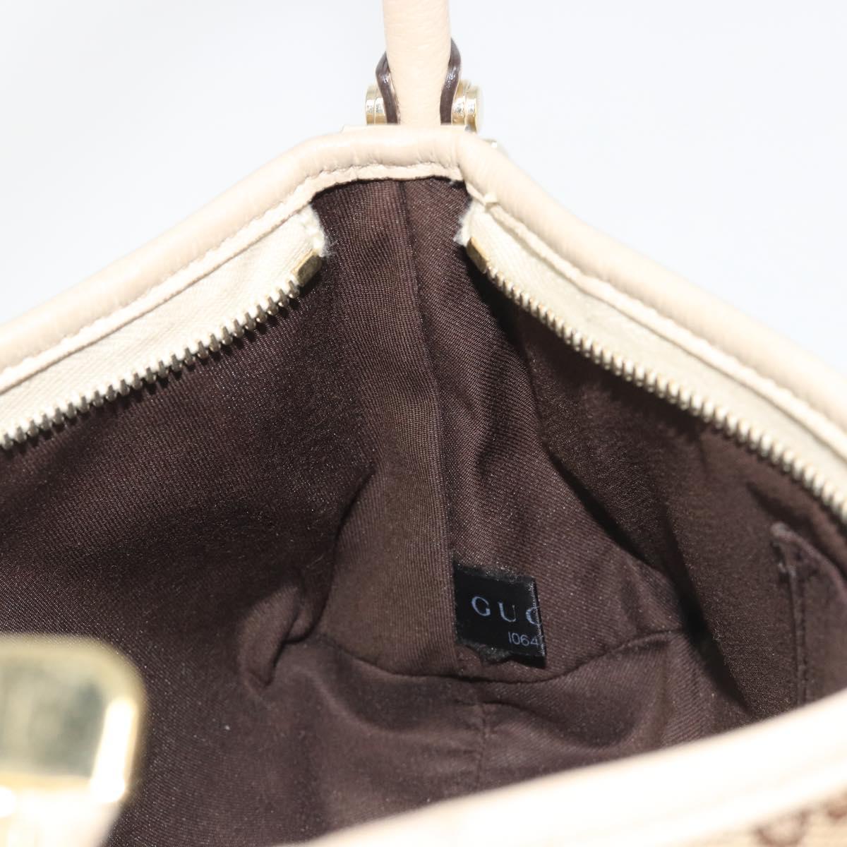 GUCCI GG Canvas Abbey Shoulder Bag Beige Gold 130939 Auth 185801A
