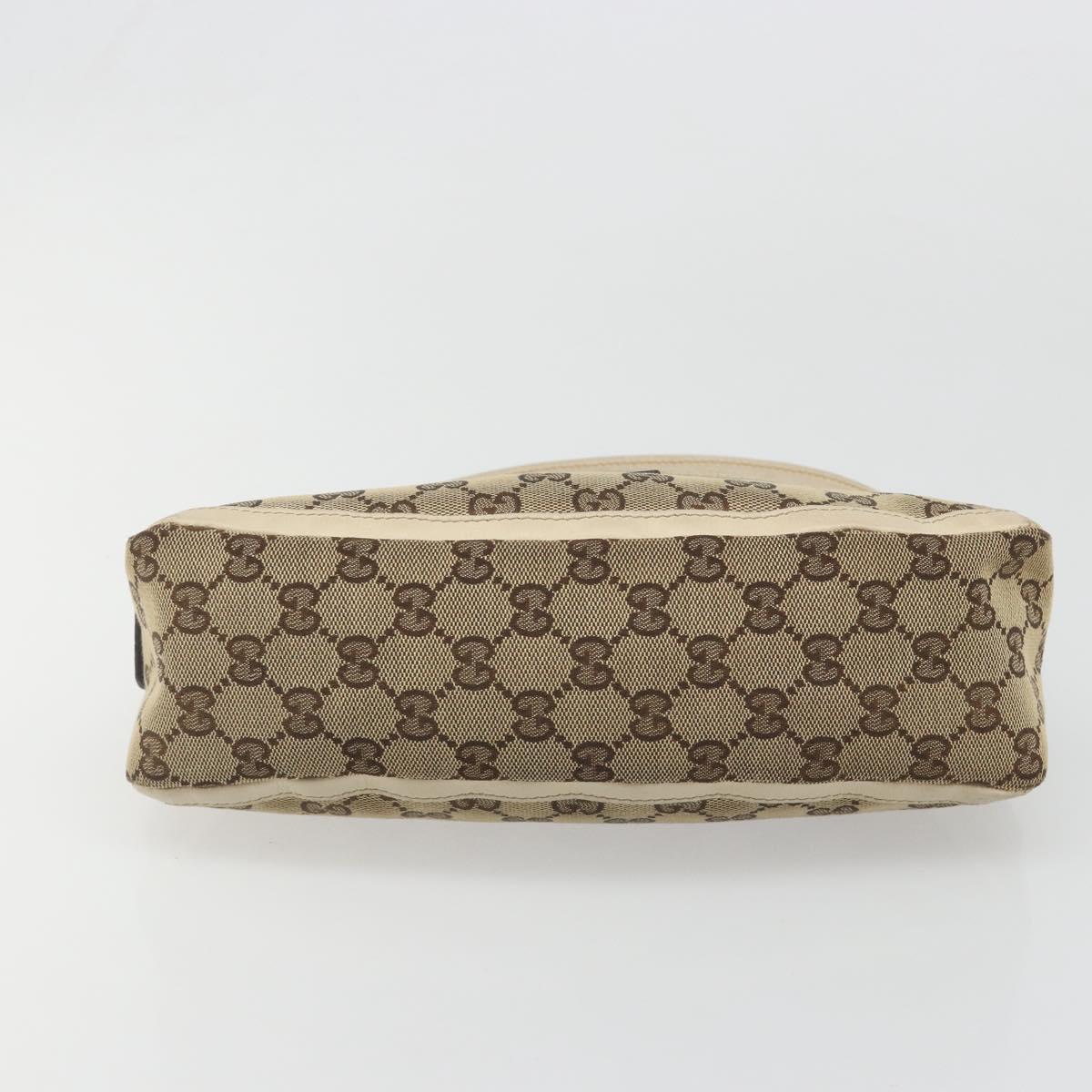 GUCCI GG Canvas Abbey Shoulder Bag Beige Gold 130939 Auth 185801A