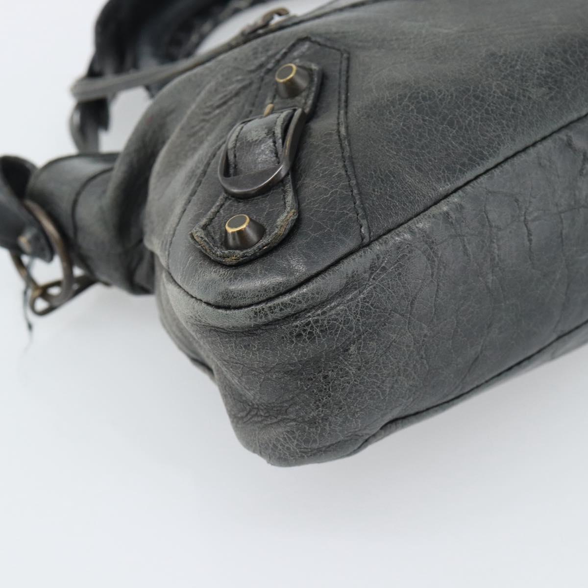 BALENCIAGA The First Hand Bag Leather 2way Gray 103208 Auth 185804A