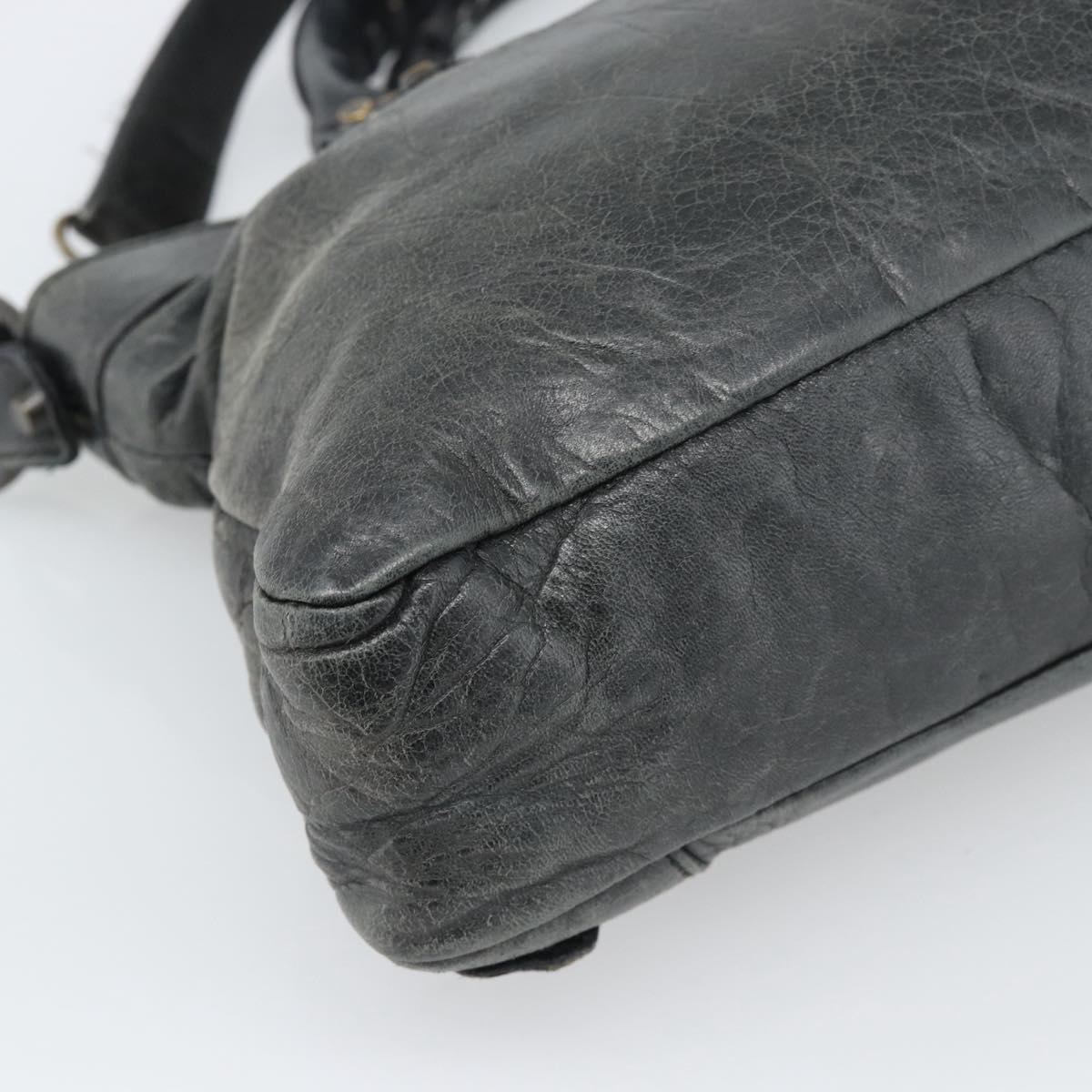 BALENCIAGA The First Hand Bag Leather 2way Gray 103208 Auth 185804A