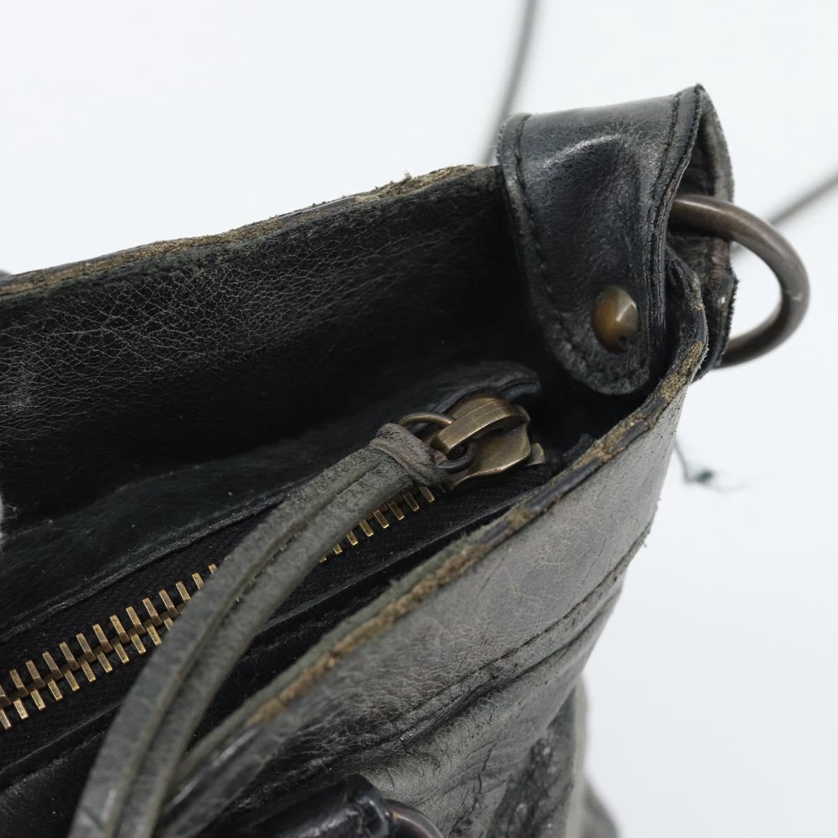 BALENCIAGA The First Hand Bag Leather 2way Gray 103208 Auth 185804A