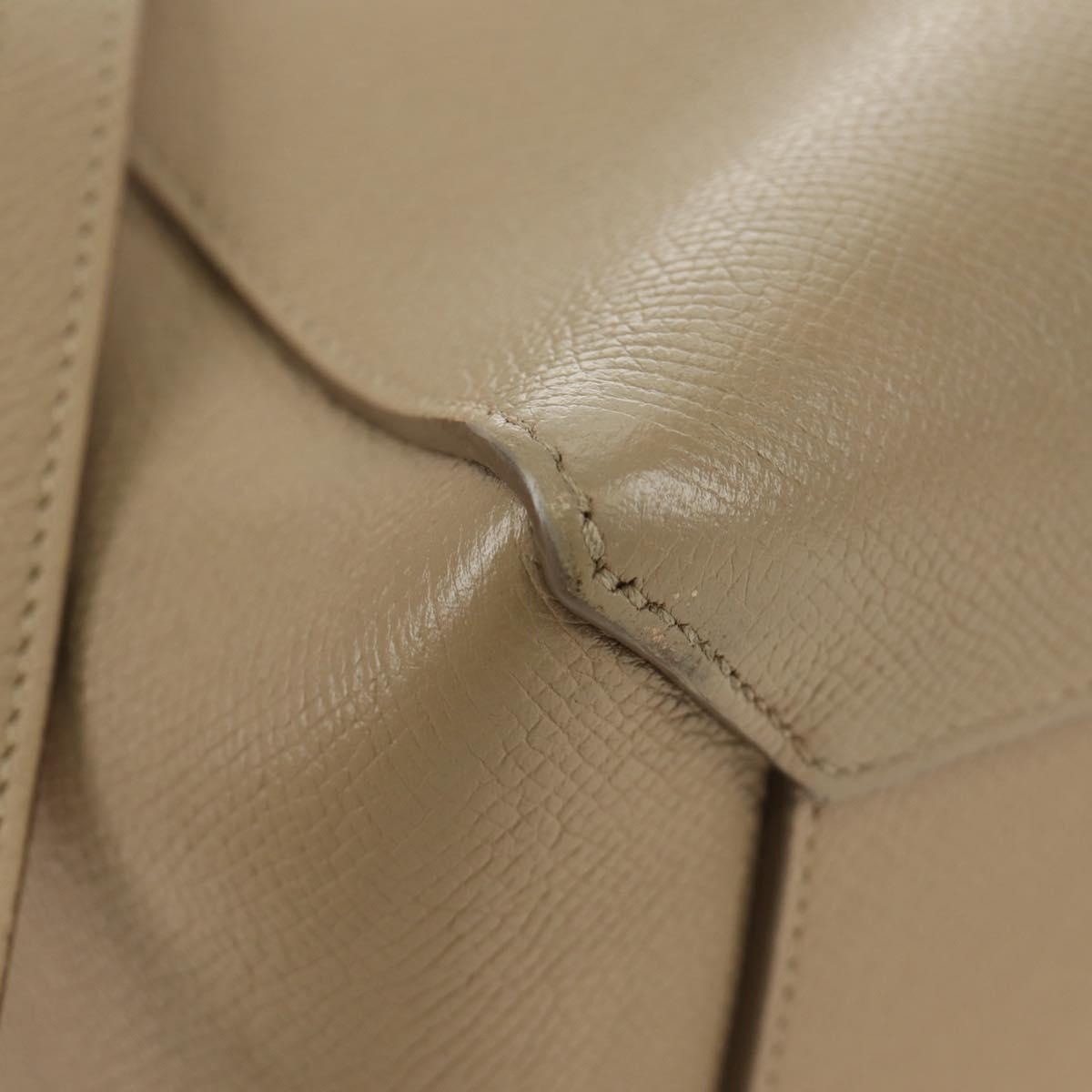 CELINE Belt Bag Micro Hand Bag Leather 2way Beige Gold Auth 185805M